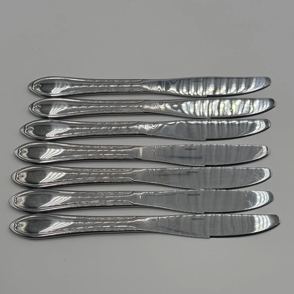 Oneida Southern Garden Stainless Flatware 15 Piece Set Knives Forks‎ Teaspoons
